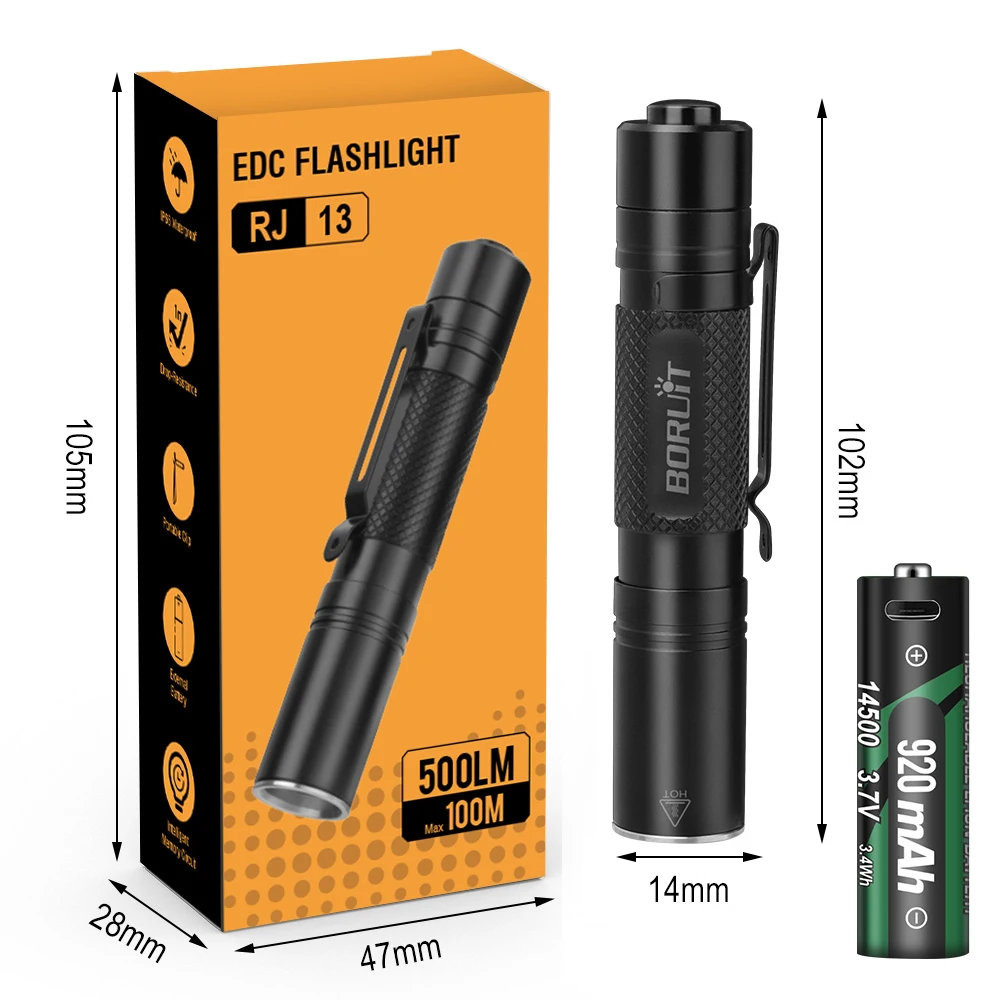 

BORUiT RJ13 портативный фонарик
