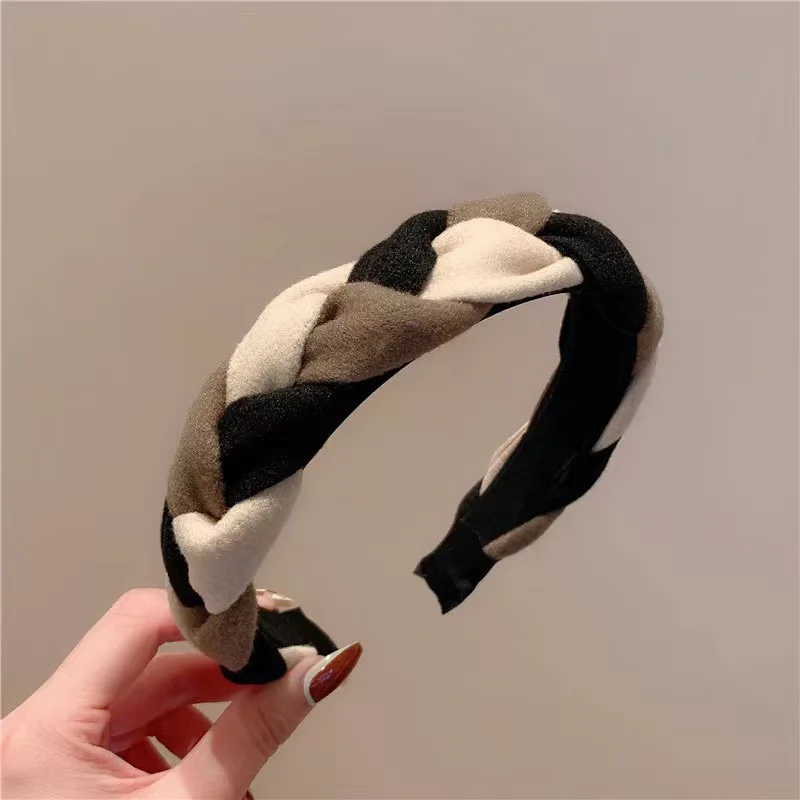 Универсальная противоскользящая широкая повязка для волос Женская замшевая