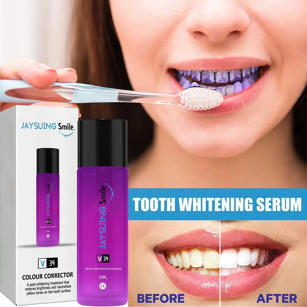 

V34 Teeth Whitening Serum Remove Teeth Stain Deep Cleaning Color Essence Corrector Whitening Fresh Toothpaste Breath Care V7J5