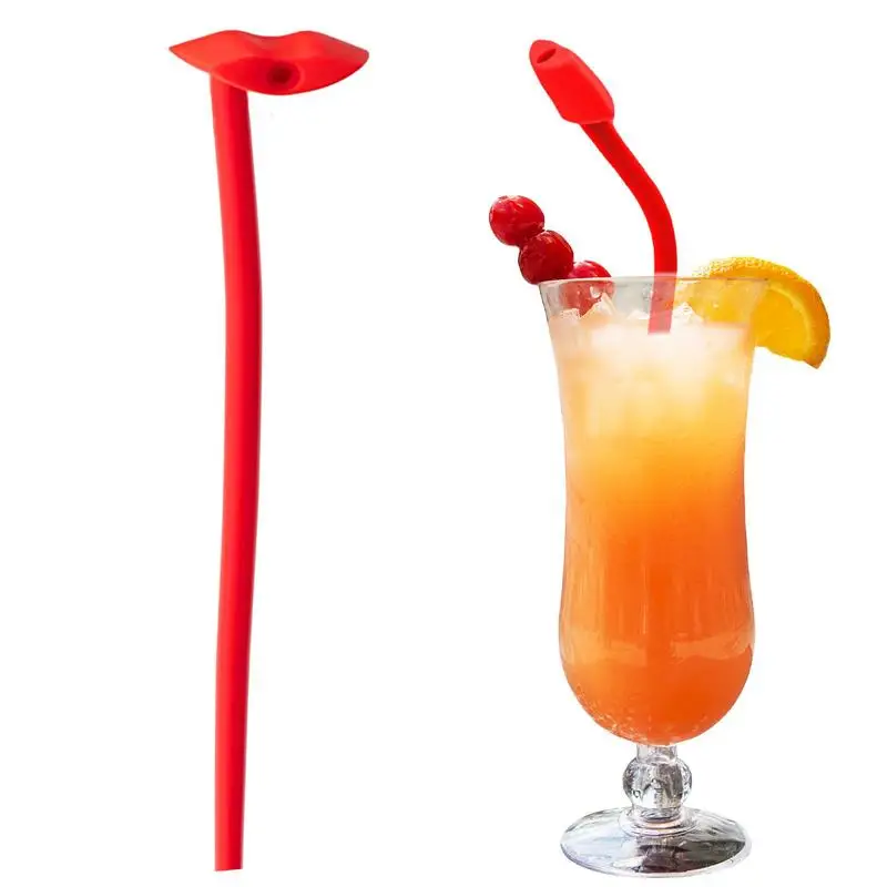 

Water Drinking Straw Silicone Reusable Coffee Drinking Straws With Cute Lip Shape Travel Use Kitchen Straw Sucking Tools Gift