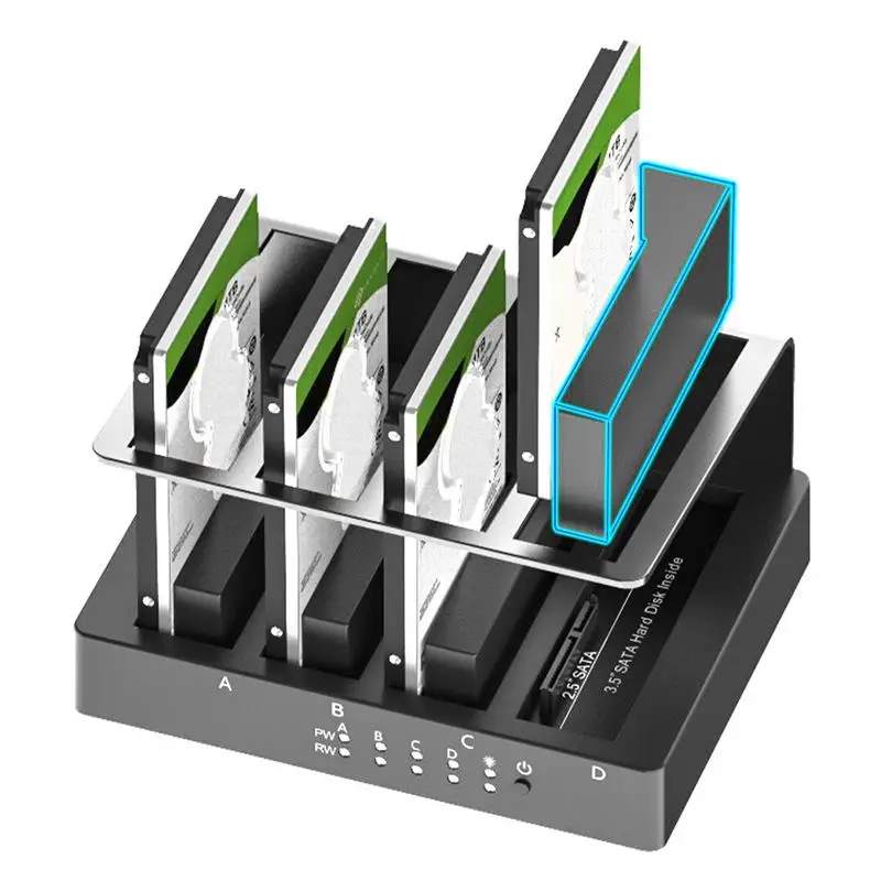 

4-Bay USB 3,0 SSD SATA Серийный порт 2,5 дюйма/3,5 дюйма HDD док-станция для Windows 7/8/8.1/10 US вилка