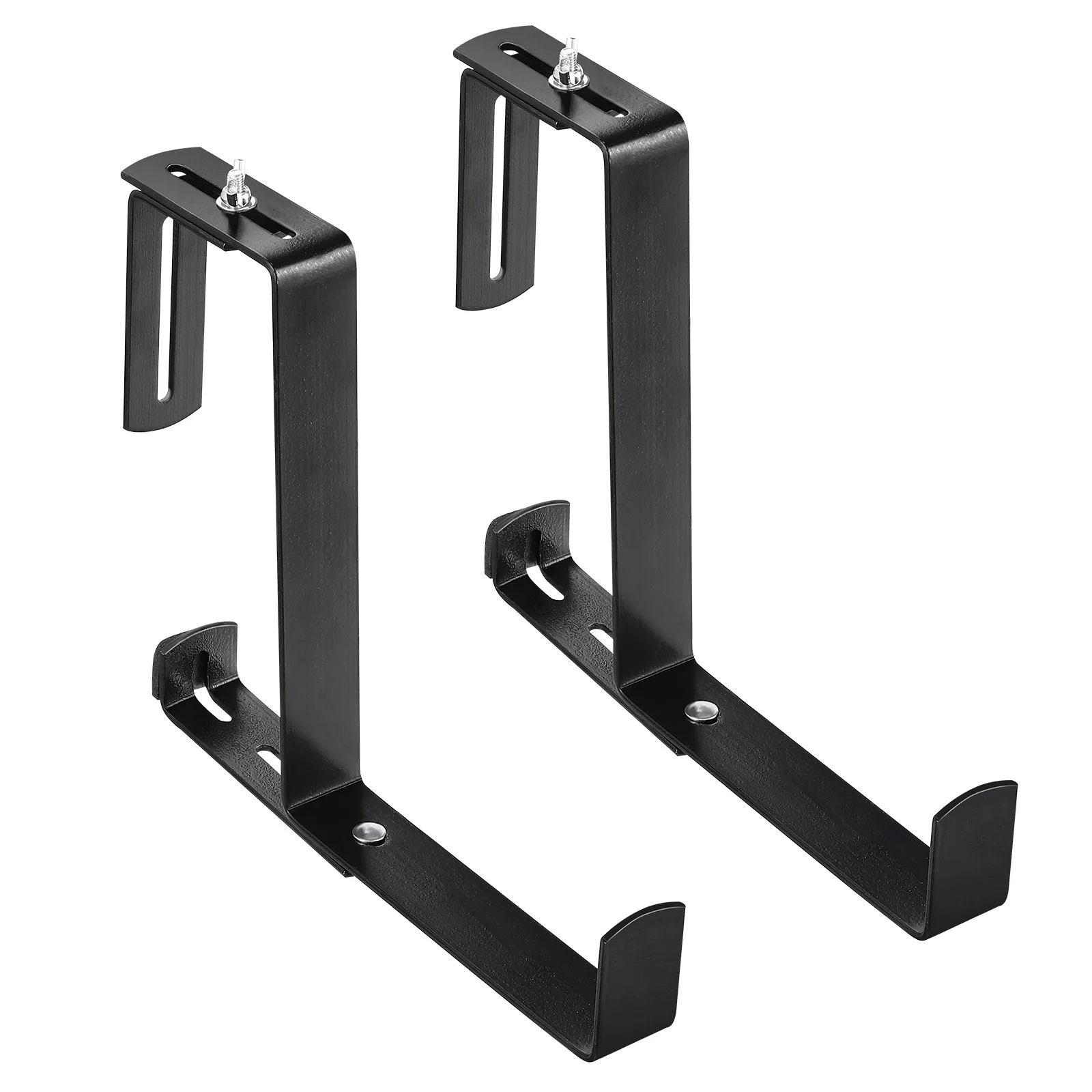 

1 Pair Adjustable Window Box Brackets Planter Box Bracket Heavy Duty Deck Railing Planters Support Brackets for Garden Balcony