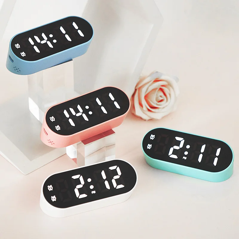 

Smart LED Mirror Alarm Clock Digital Table Snooze Display Time Desktop Electronic Table clocks Night Table Clock Accessories