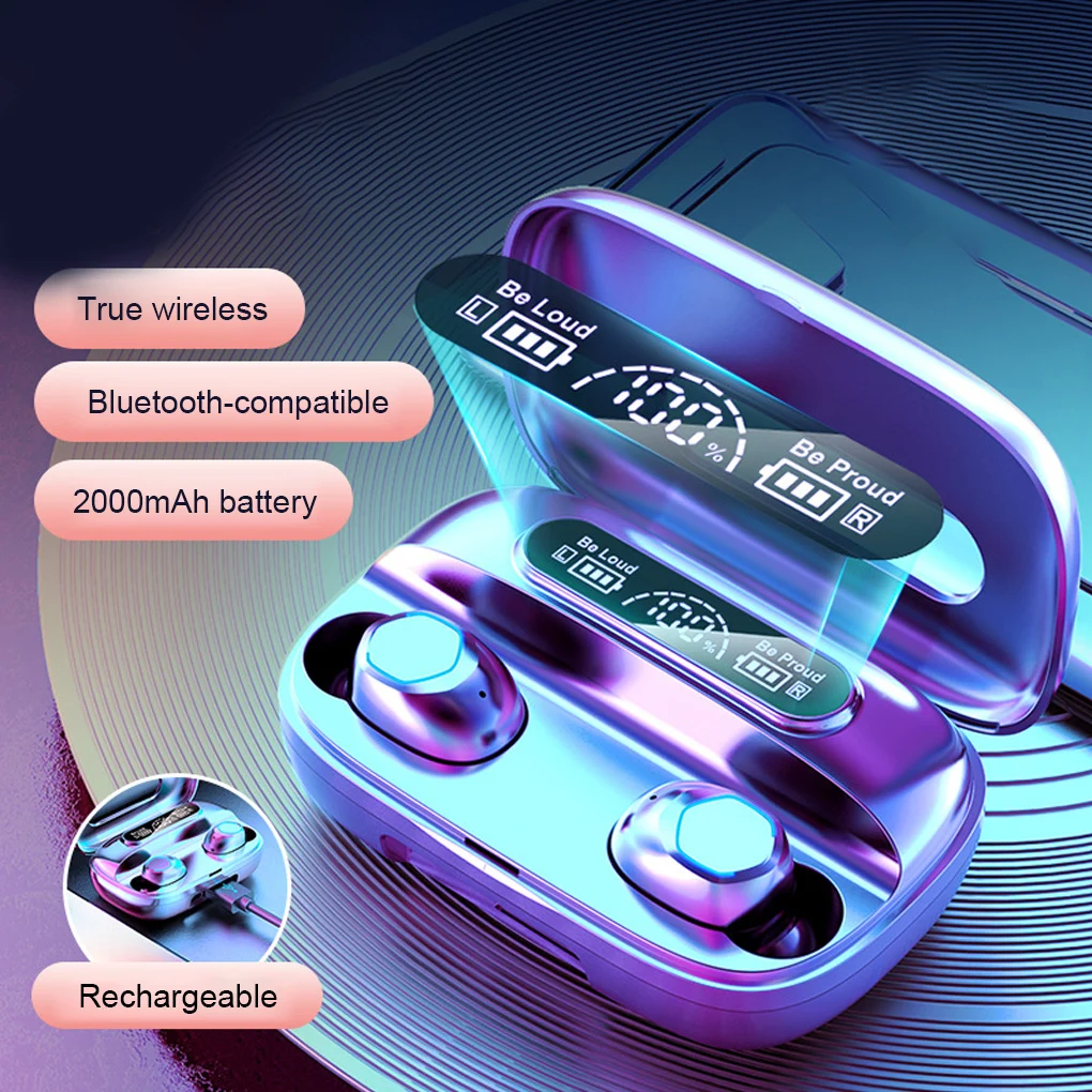 

TWS Bluetooth 5.2 Earphone Charging Box Headphones 9D Stereo Sports Waterproof Noise Reduction In-ear Earbuds Headset With Mic