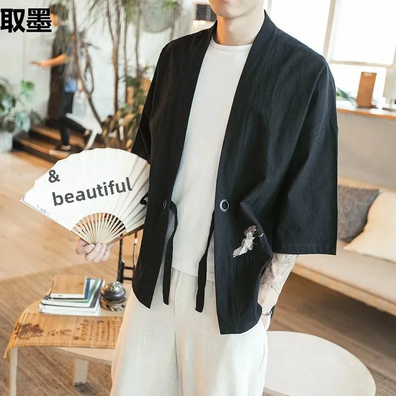 Весенне-летняя тонкая куртка свободного кроя ханьфу в китайском стиле винтажная