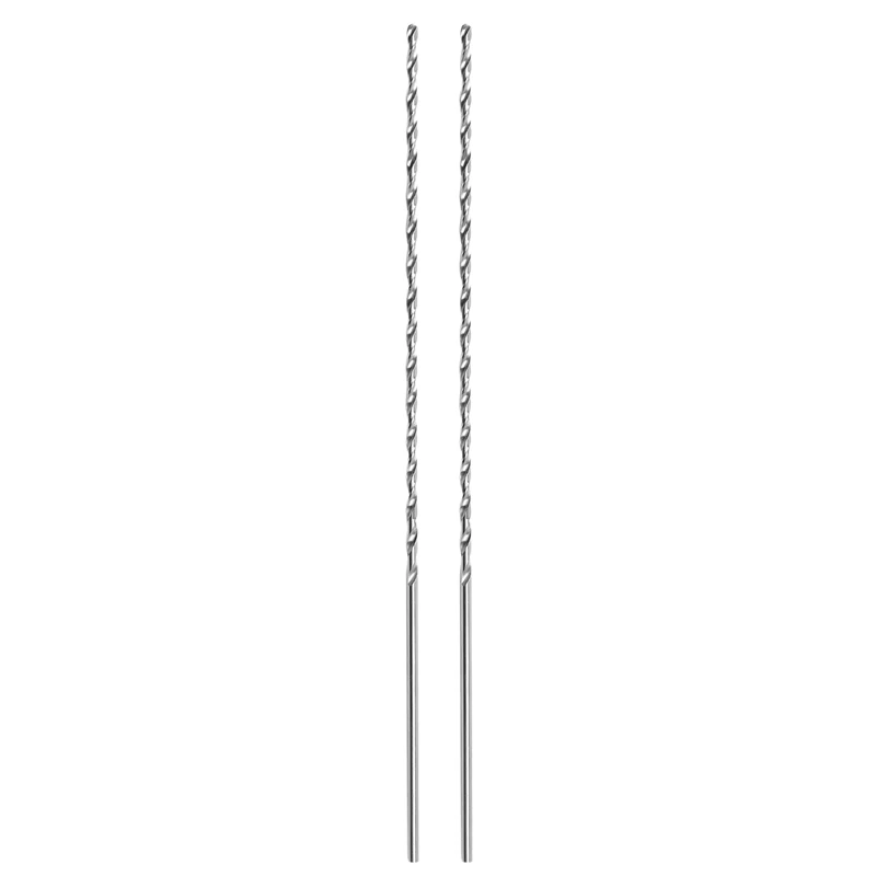 

Retail 2X HSS Straight Shank 4Mm Twist Head 300Mm Long Drill Bit Silver Tone