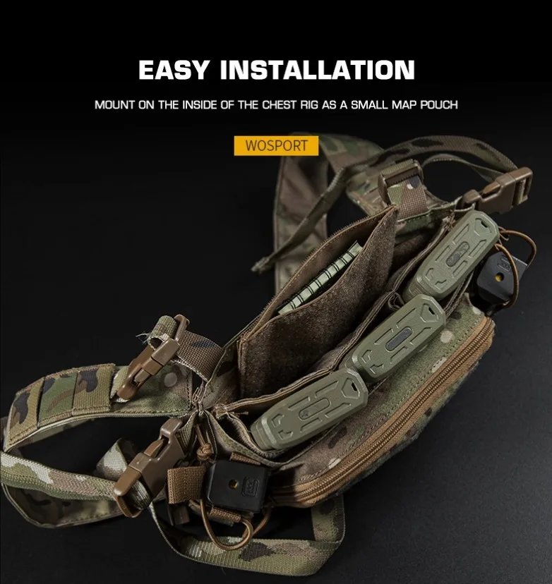 Wosport тактическая сумка для хранения с крючком и петлей охоты нагрудная установка