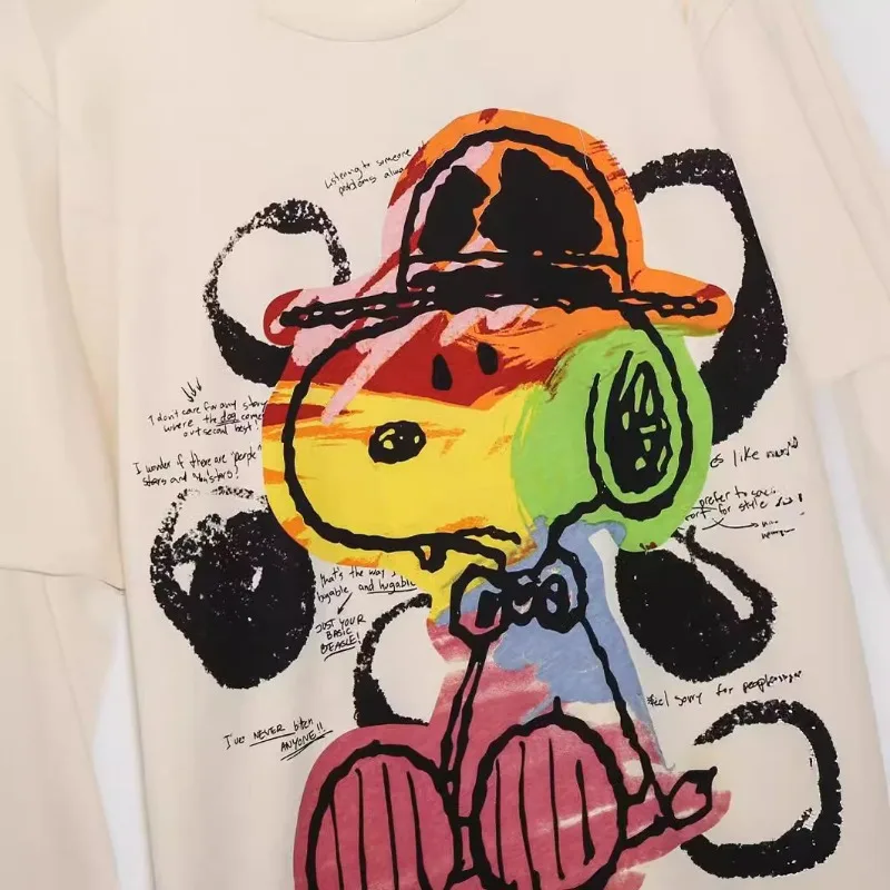 Женская футболка с коротким рукавом круглым вырезом и принтом