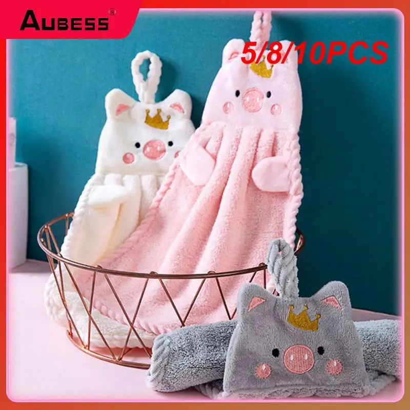 

5/8/10PCS High-quality Kitchen Towel Lazy Rag Towel Cute Design Super Absorbent Hand Towel Multi Scene Use Neatly Wired