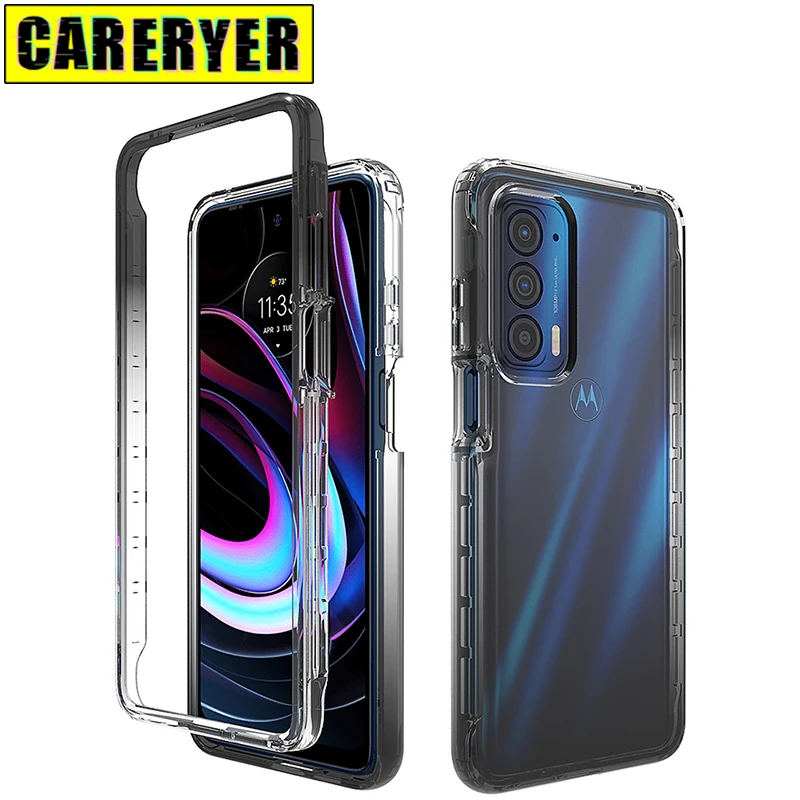 

For Motorola Edge Plus 2022 Edge 2021 Shockproof Gradient Clear Case For Moto Edge 2022 Simple Soft Silicone Transparent Cover