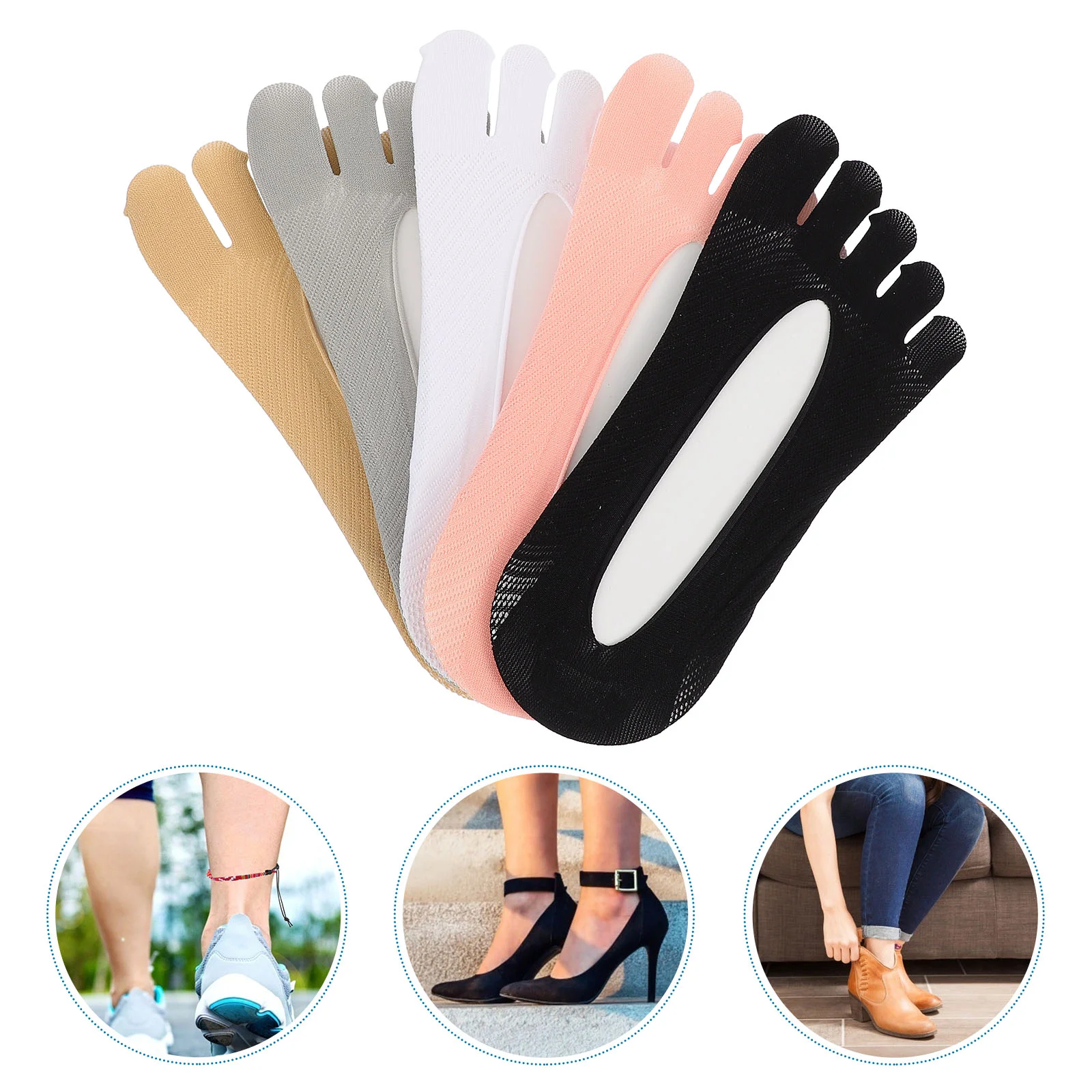 

5 Pairs Five Toes Breathable Socks Socks Summer Socks Skin-friendly Socks