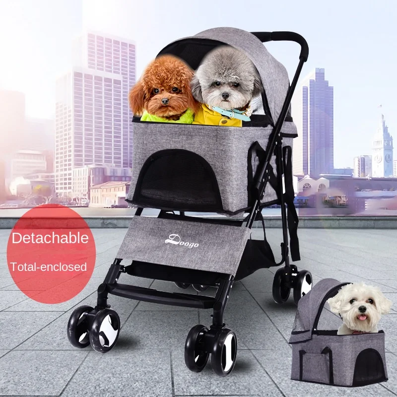 

Pet Cart Dog Cart Detachable Foldable Light Material Medium and Small Teddy Dog and Cat 802