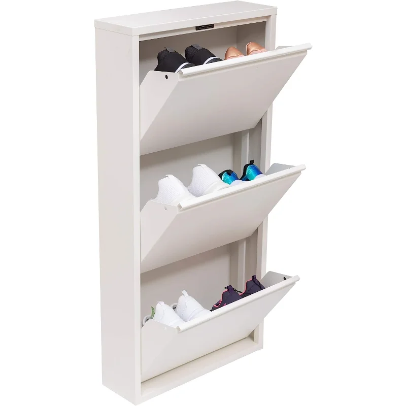 

Mabel Home Modern 3 & 4 Drawer Shoe Cabinet, 3-4Tier Shoe Rack Storage Organizer, (White) (3 & 4Tier) (3 Tier)