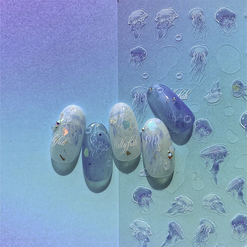 

Фэнтезийная Медуза, милые новые тонкие жесткие маникюрные наклейки, тонкие прозрачные наклейки для ногтей, украшения для ногтей