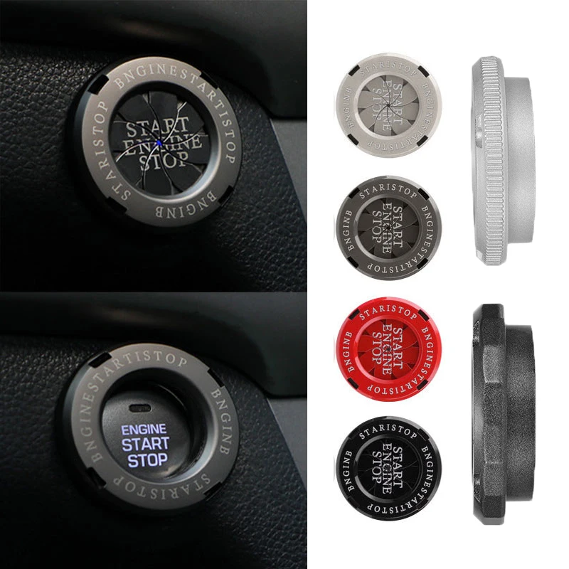 

Car Engine Start Unfold Stop Button Cover Ignition Switch Blade-Type Rotatable Protection Cap Interior Decoration Decor Sticker