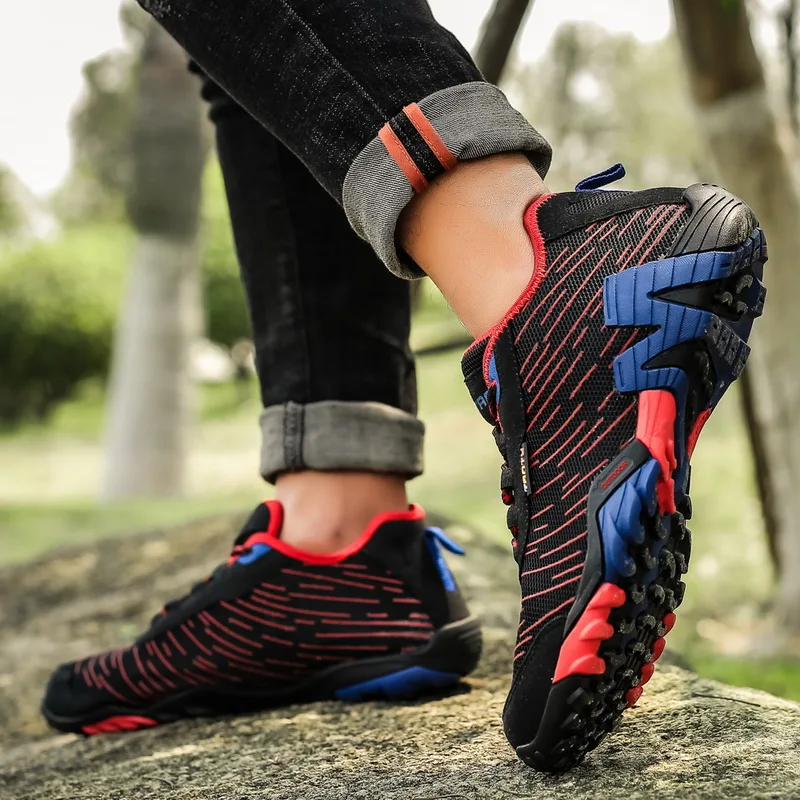 HIKEUP Men's Outdoor Shoes Breathable Hiking Casual Mesh Sneaker For Men Mountain Boots Designer Replica Shoes Factory Outlet