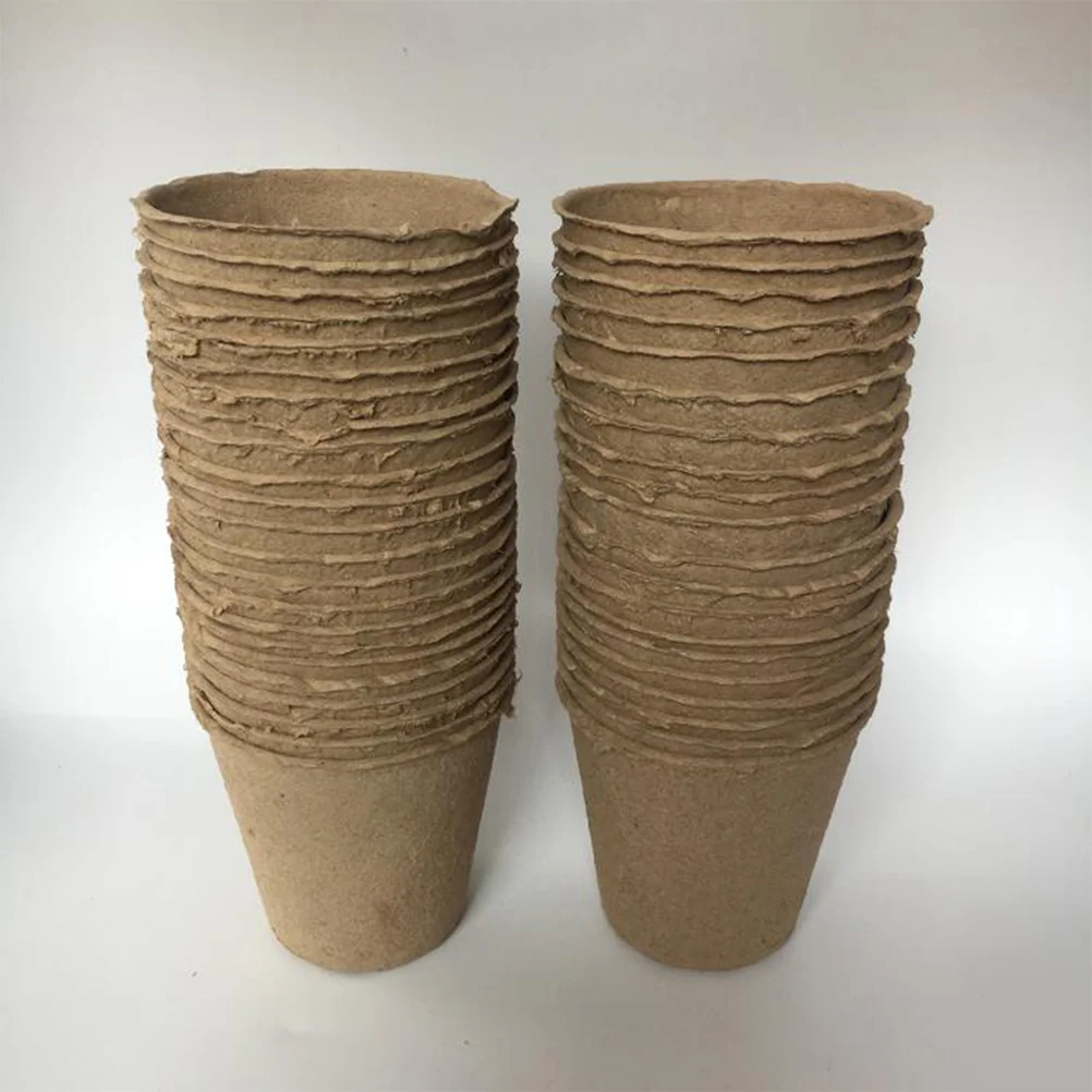 

Pots Starter Nursery Pot Paper Cup Garden Pulp Cups Biodegradable Flower Seeding Tray Peat Germination Planter Round Sprouter