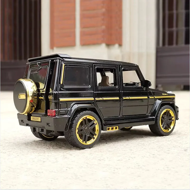 Фото 1/24 литой под давлением BenZ G65 внедорожник, модель внедорожника, коллекция игрушечных транспортных средств из сплава, металлический миниатюрный звуковой свет, автомобиль для мальчиков №3