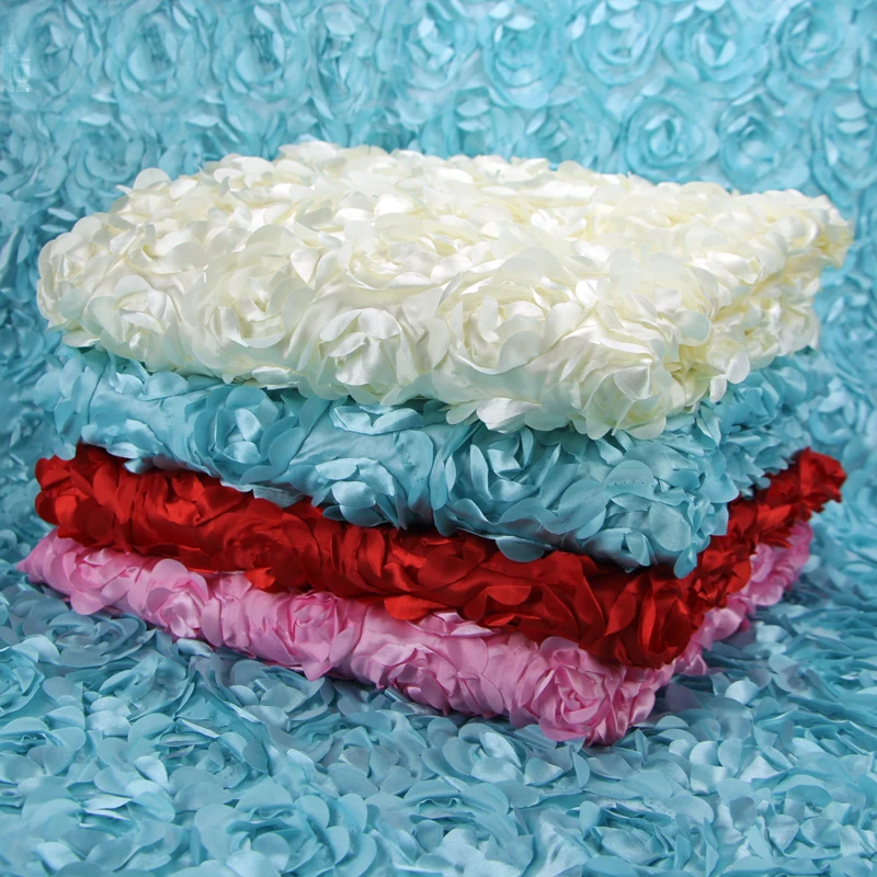 

Wedding Decoration 3D Satin Rose Lace Carpet Embroidered Festival Celebration Flower Carpet Bridal Wedding Carpet Curtain Decor