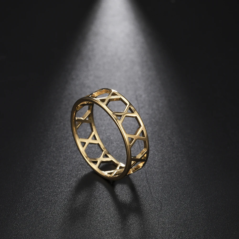 

Amaxer Fashion Jewelry Women's Rings Cut out X Cross Stainless Steel Finger Rings Anniversary Wedding Jewelry Party Gifts