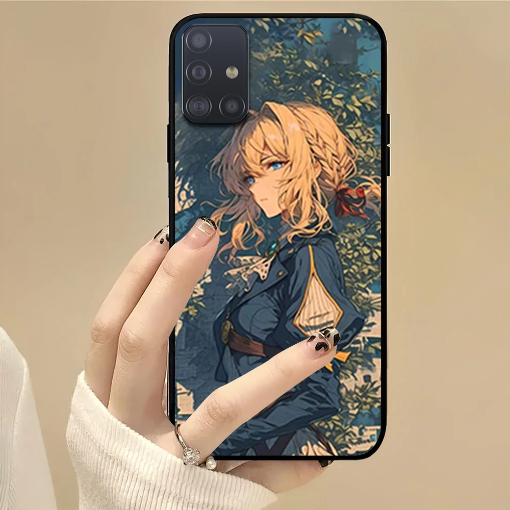 Cartoon V-Violet E-Evergarden Phone Case For Samsung S22 S23 A73 A72 A71 A54 A53 E ULTRA Color Soft Shell