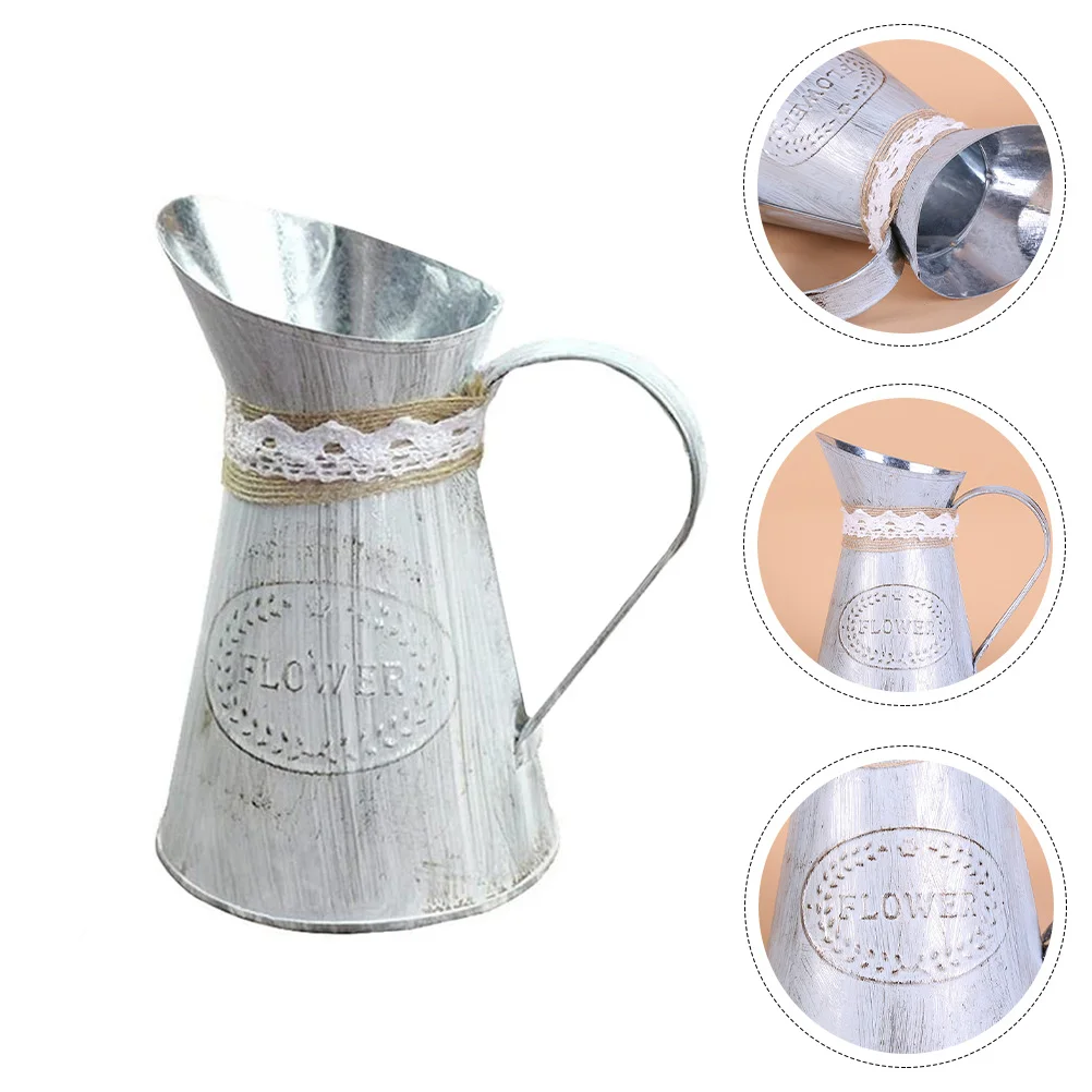 

1pc European Metal Bucket Floral Potted Planting Bucket Garden Ornament