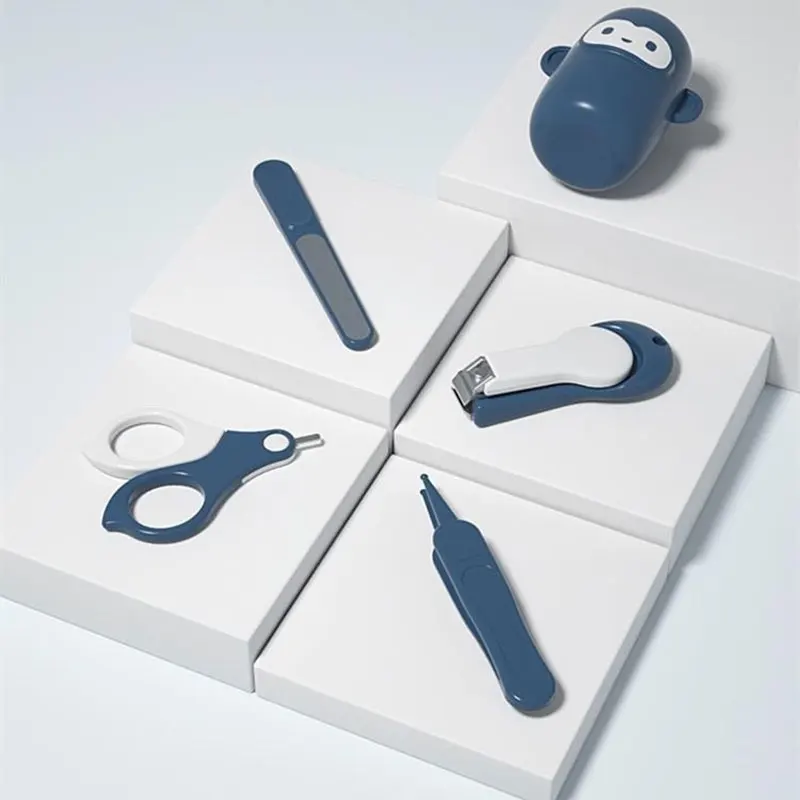 

4Pcs/set Baby Nail Care Newborn Baby Safety Scissors Anti-Clip Nail Clippers Storage Box Baby Healthcare Kits Baby Care