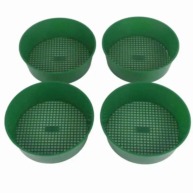 

4pcs Plastic Mesh Garden Sieve Soil Strainer Seed Dispenser Succulent Plants Sand Stone Filter Tool