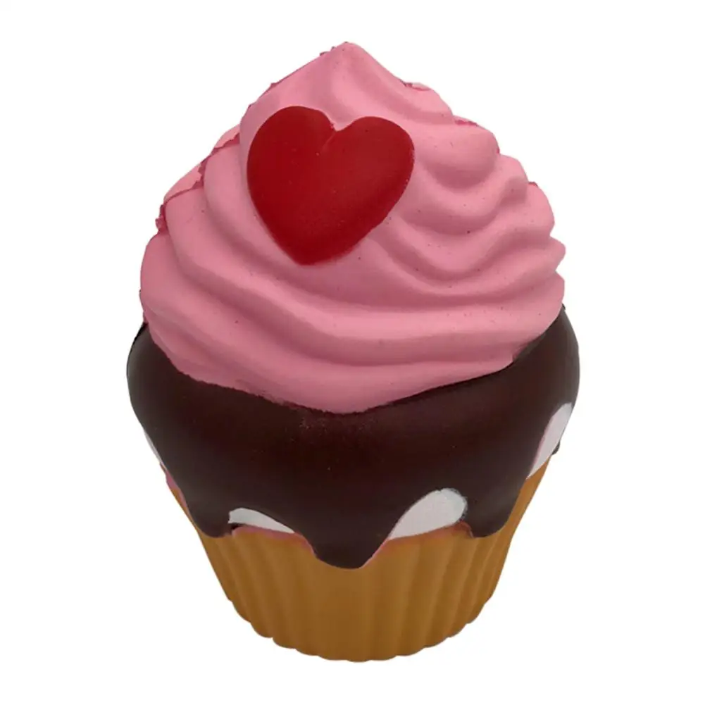 

Cute Simulate Loving Heart Cupcake Squishy Toy Home Decor