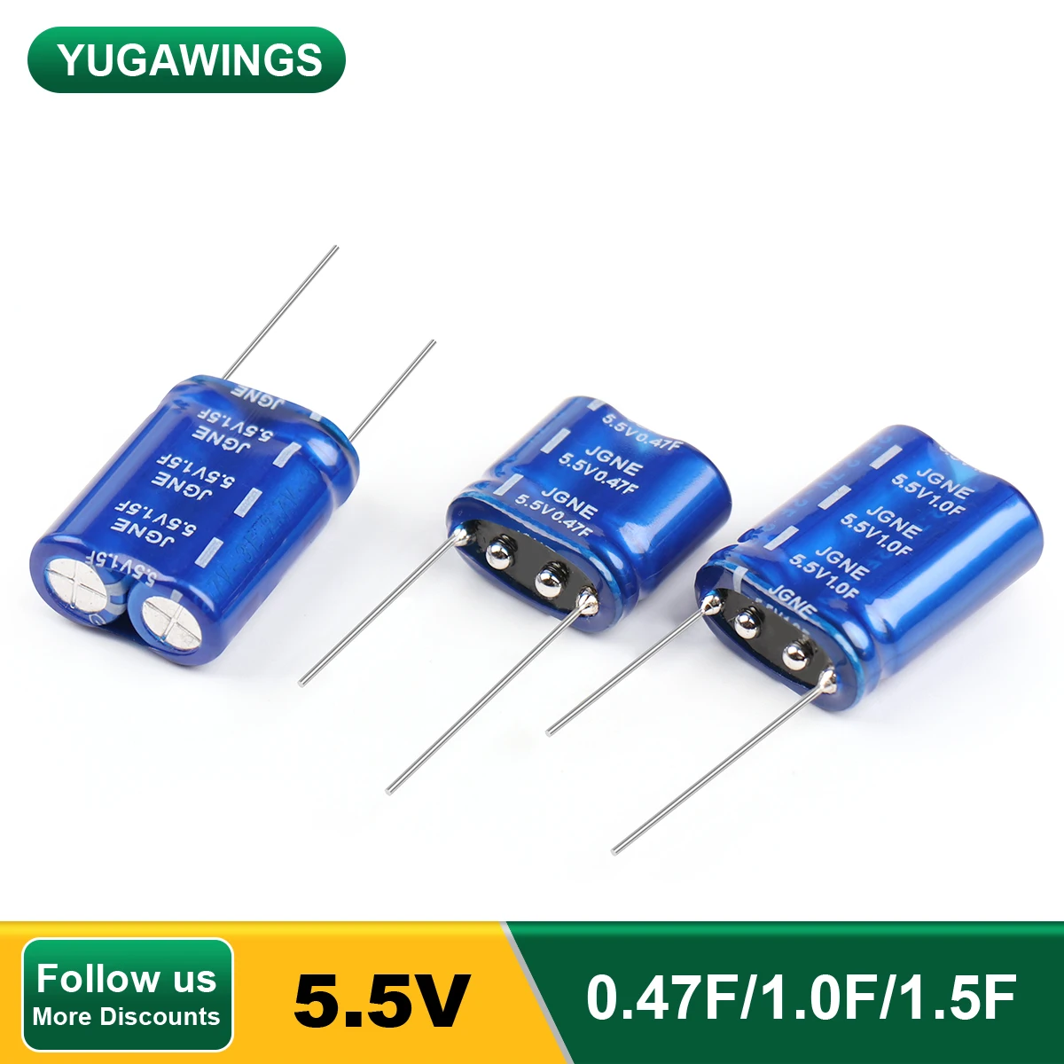 

2Pcs 5.5V Supercapacitor 5.5V0.47F 5.5V1.0F 5.5V1.5F Super Farah Capacitor Combination Capacitors Vehicle Recorder