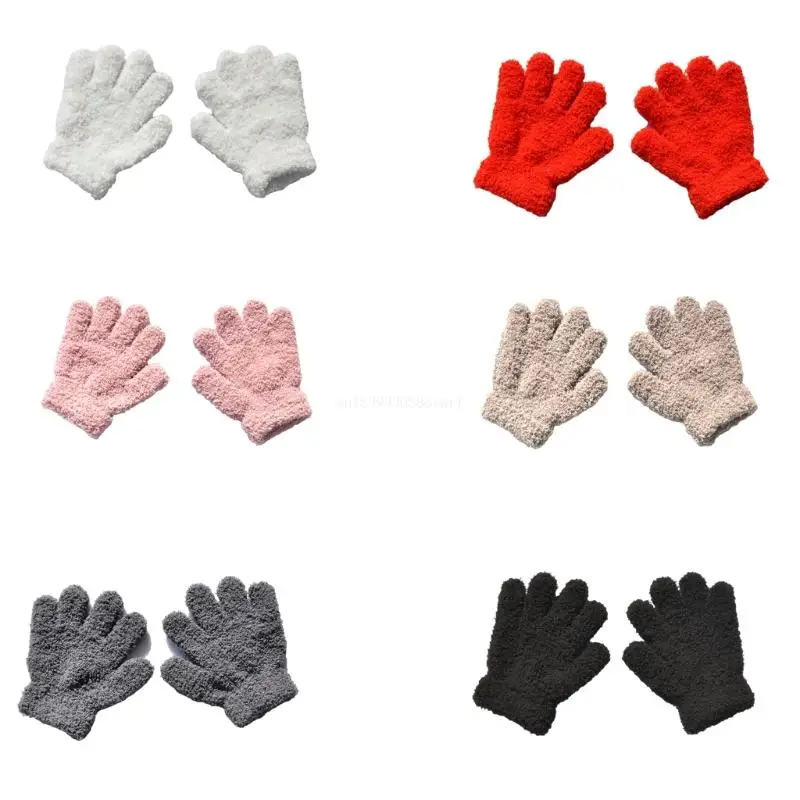

Детские флисовые перчатки с длинными пальцами, зимние спортивные ветрозащитные варежки для занятий спортом на открытом воздухе
