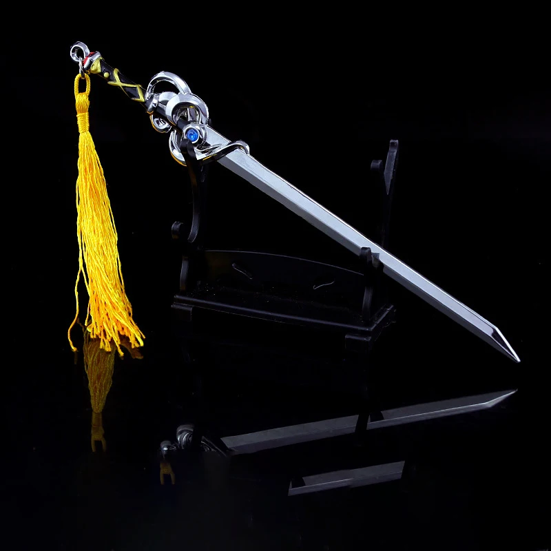 

King game peripheral weapon model 18cm prosperous Tang Li Taibai Qinglian sword belt tassel alloy weapon model decoration toys