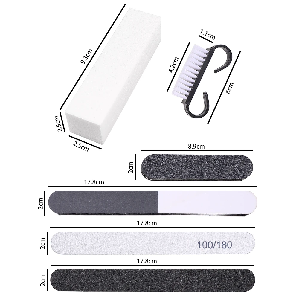Пилки для ногтей 6 шт./комплект кисточки порошков губчатые бруски прочная