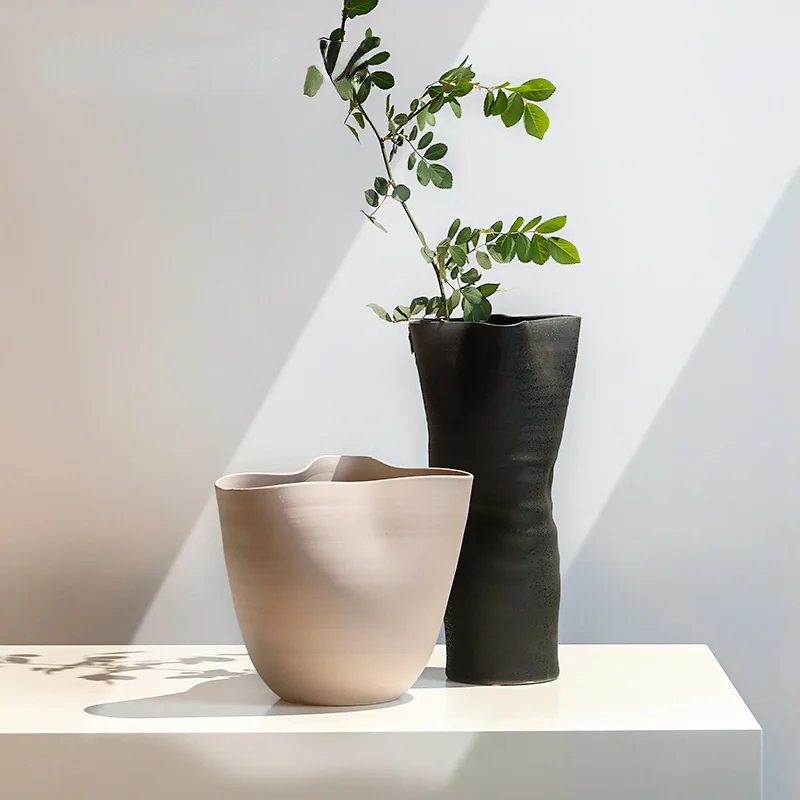 

Домашняя японская Бесшумная декоративная керамическая ваза, необычный дизайн для гостиной, спальни, обеденного стола