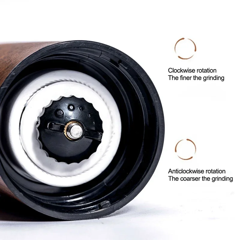 Портативная кофемолка для зерен дерева ручная ручной работы из нержавеющей