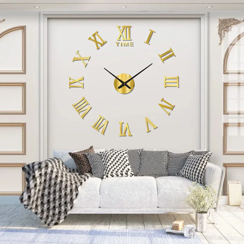 

Wall-mounted Clock Creative Nordic Living Room Acrylic Three-dimensional Decoration Clock Bedroom Silent Wall Clock Household