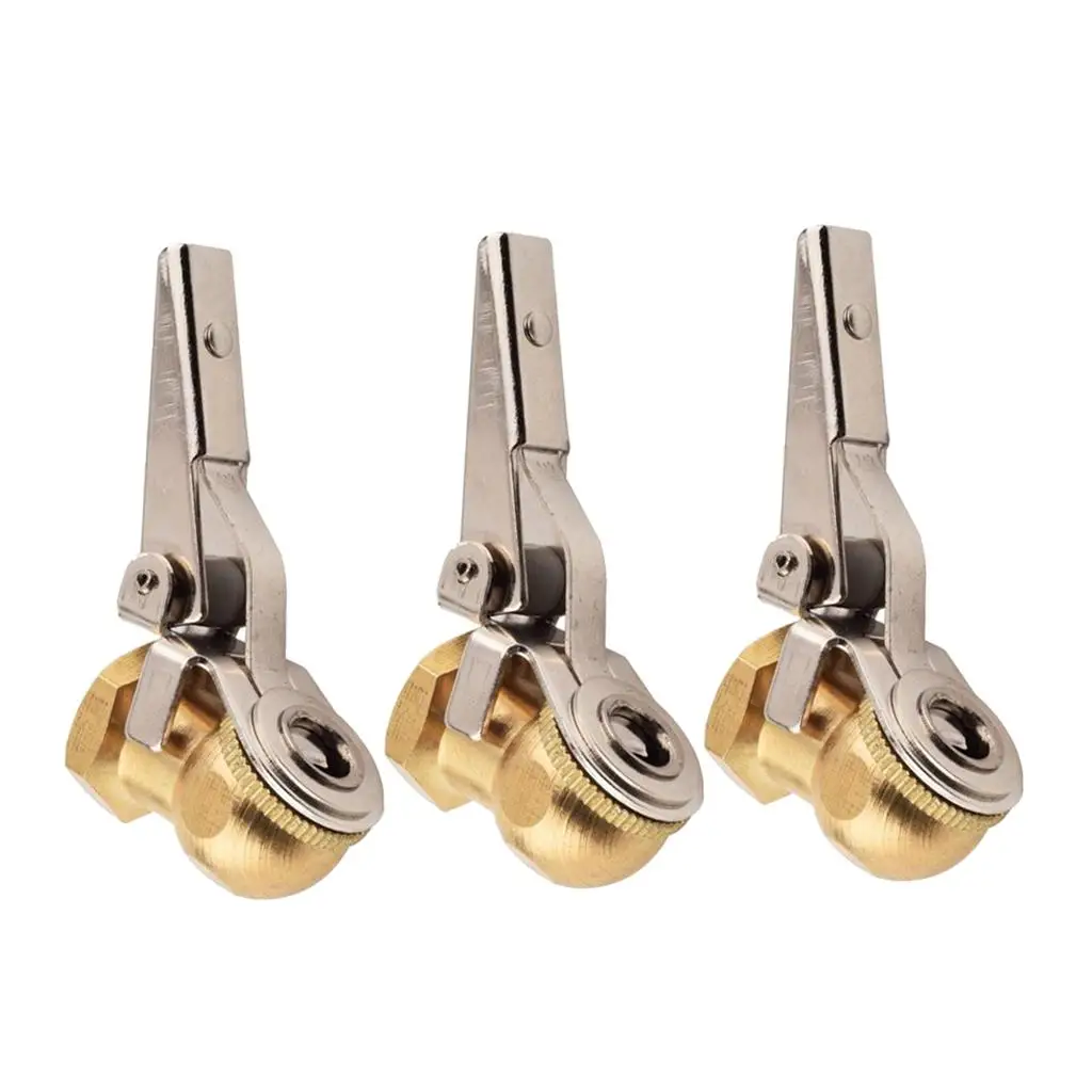 

3Pcs Brass 1/4in Car Tire Air Chuck Tyre Inflator Foot Hose Tools