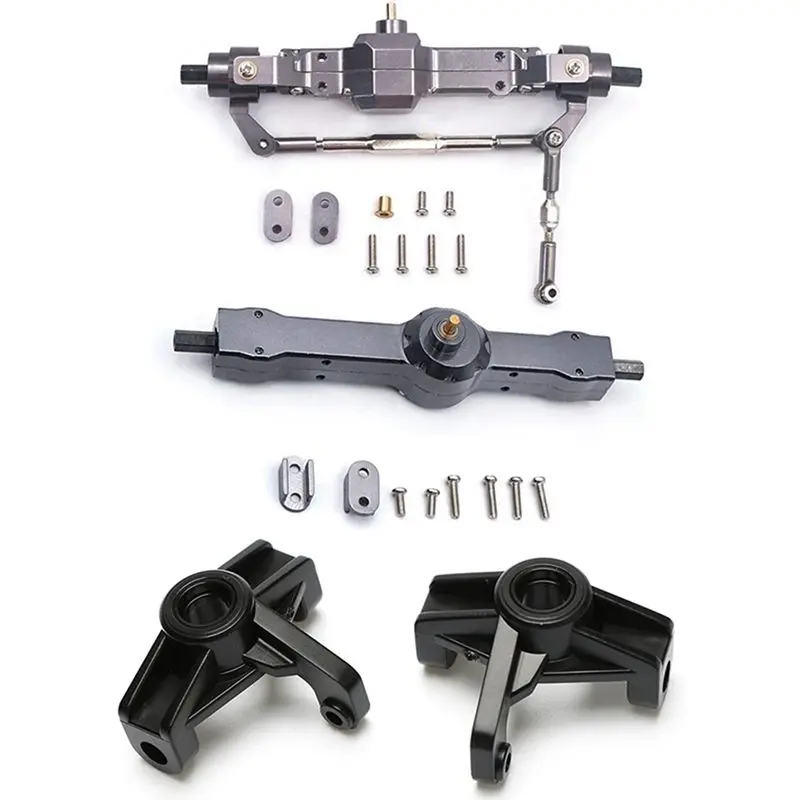 

2Pcs 1/14 RC Car Plastic Front Hub Carrier Upgrade Parts With Metal Front / Rear Bridge Axle Gear Box