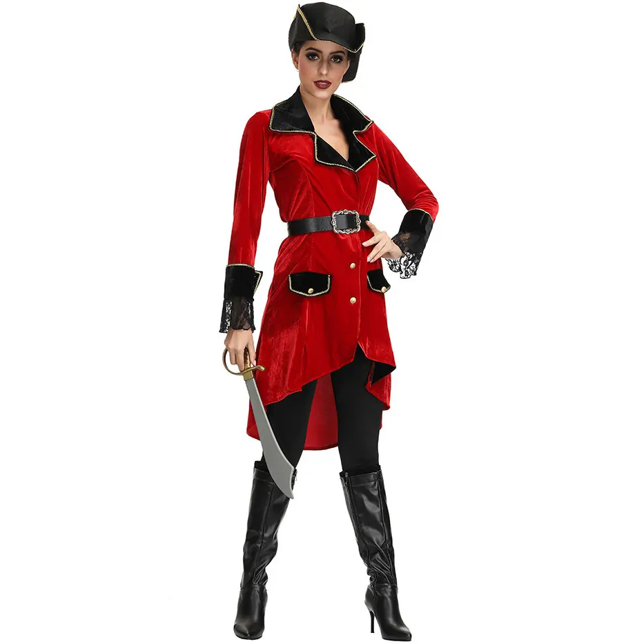 

Adult Women High Seas Heroine Red Pirate Buccaneer Swashbuckler Book Week Halloween Costume