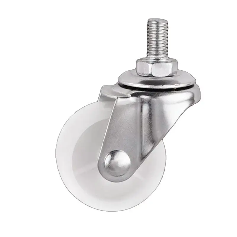 

1.5 Inch M8 Screw Tool Pulley Beauty Salon Trolley White PP Universal Wheel