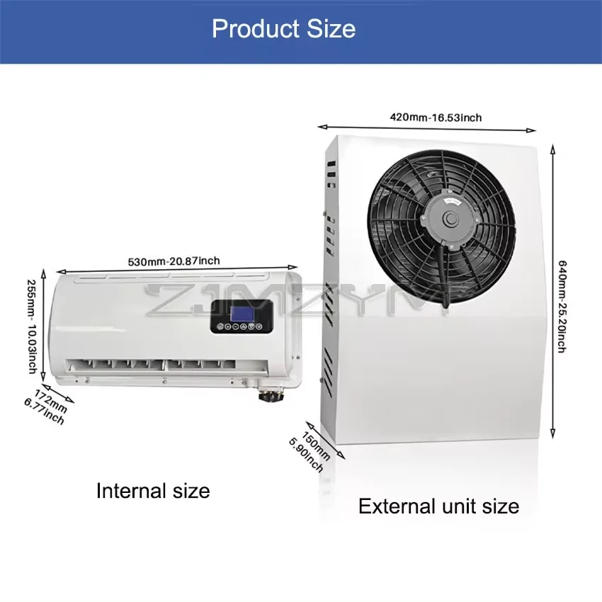 wianowa klimatyzacja elektryczna pionowa samochodowa dzielona do kampera ciężarówka koparka ciągnik Camper Van silnik w domu