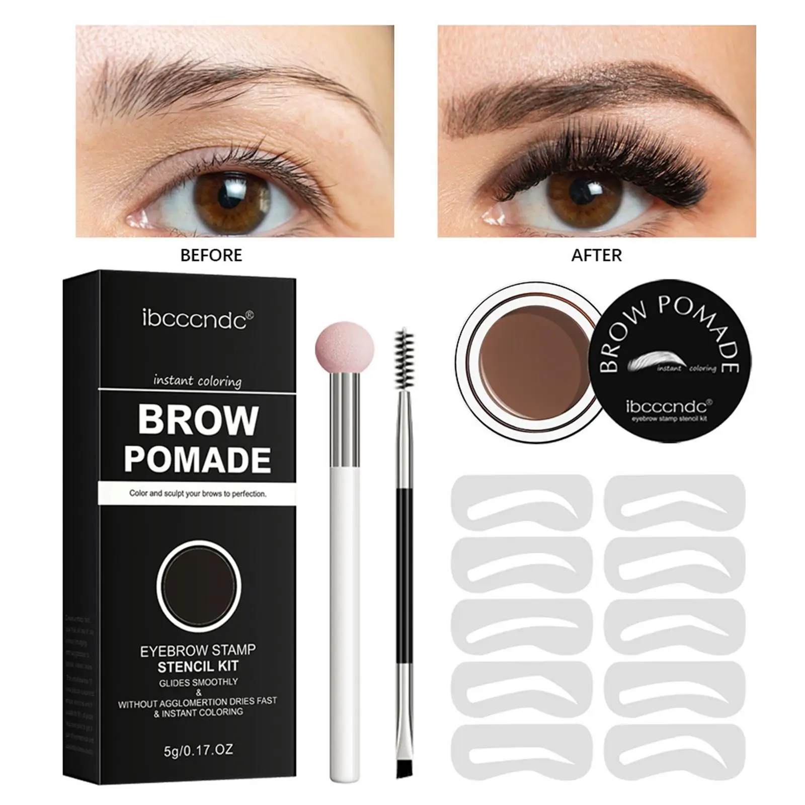 

Трафарет для бровей, 5 цветов, водостойкий, устойчивый к поту