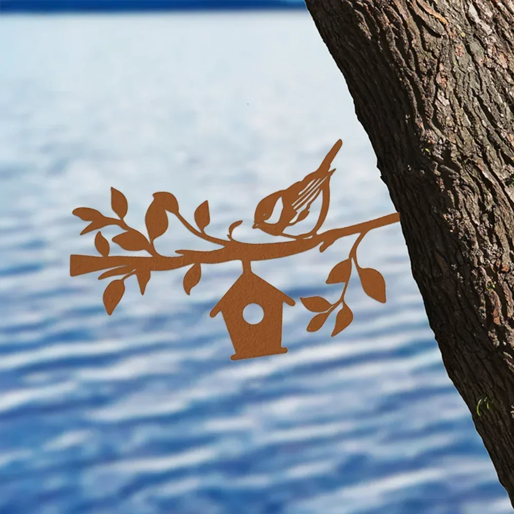 Очаровательный садовый кол с металлическим силуэтом воробья — трансформируйте