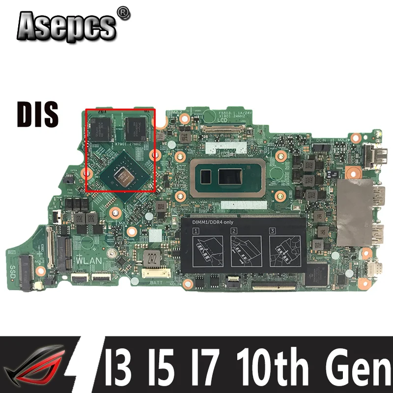 

CN-0DJNF8 0FKDCV For DELL Inspiron 5490 5498 5590 5598 Laptop Motherboard 18778-1 w/ I3-10110U i5-10210U I7-10510U 4G or 8G RAM
