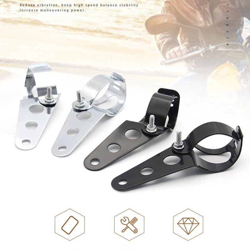 

28mm-43mm Universal Motorcycle Headlight Mount Brackets Fork Ear Chopper Headlamp Holder Adjust Motor Fork Mount Black Silver