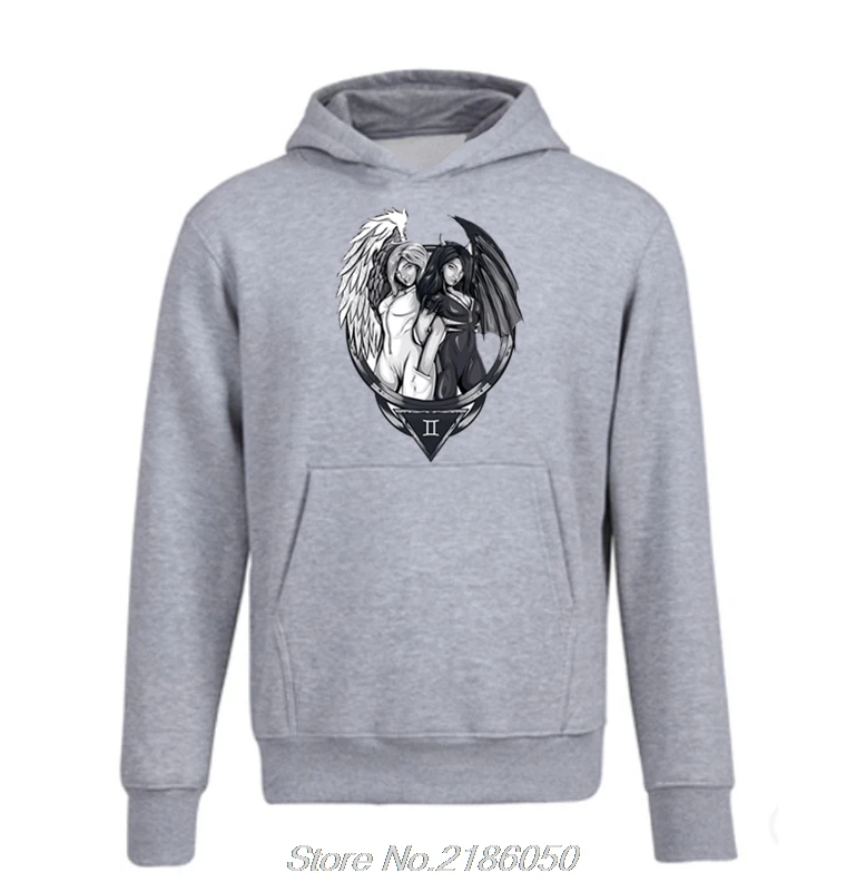 

New Fashion Constellation Series Design Gemini Twins Hoodies Men Fleece Sweatshirts Hooded Streetwear