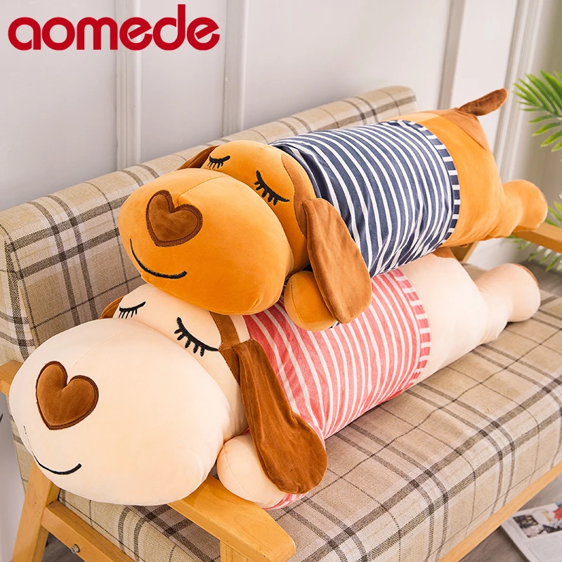 

120cm Cute Soft Love Lying Dog Plush Toys Office Nap Stuffed Animal Pillow Home Comfort Cushion Christmas Gift Doll Kids Girl