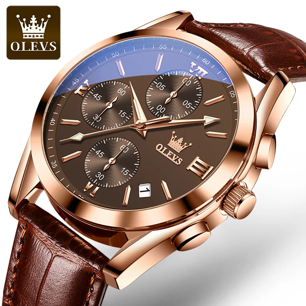 

Olevs Top Brands Fashion Quartz Men Watch Timepiece Chronograph Calendar Military Men's Watches Waterproof Sports Wrist Clock