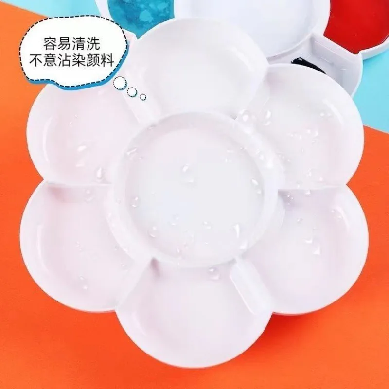 

Палитра цветов, оптовая продажа, одноразовая пластина для акварельных красок для гуаши, пластиковая цветная пластина для девушек с цветами сливы, художественное искусство, для студентов, с перекрестными краями