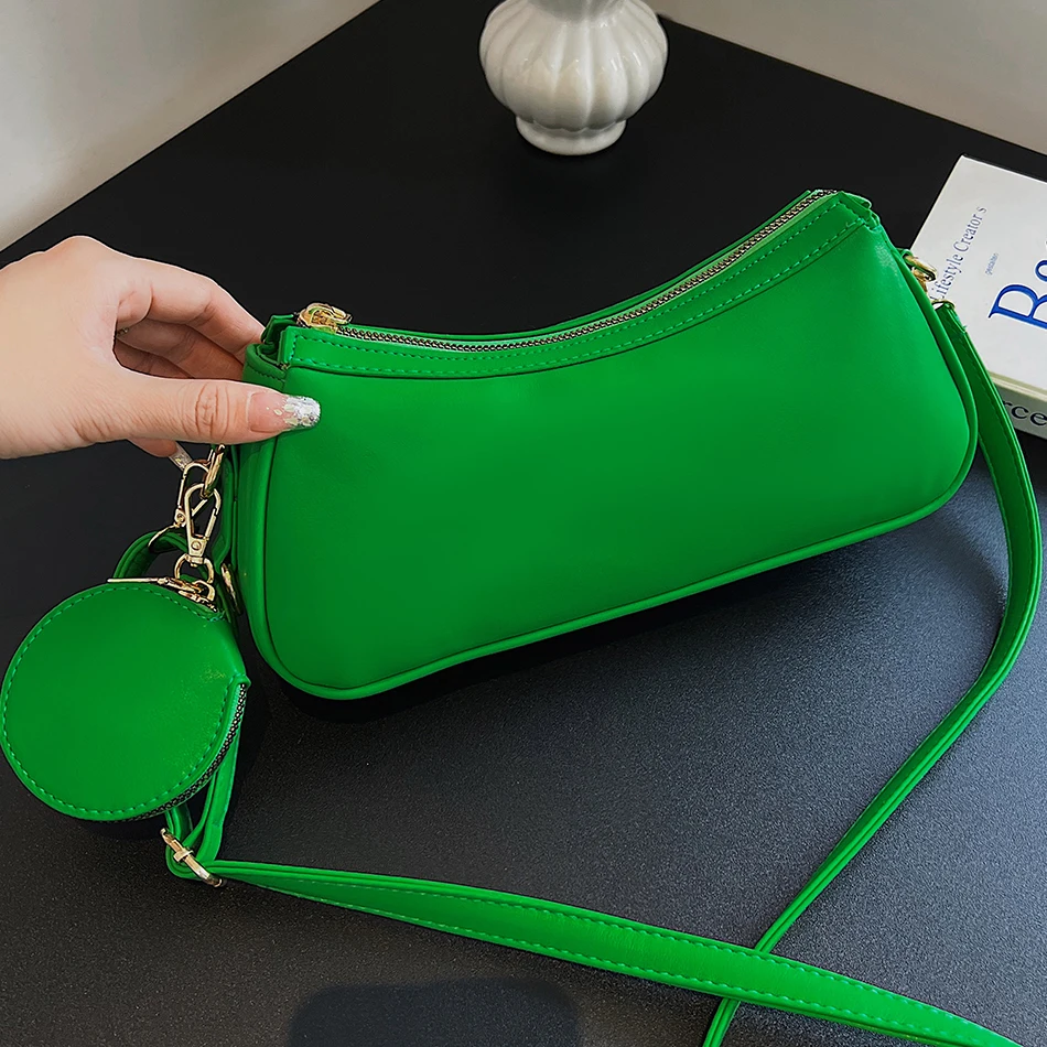 

2022 Fashion Women Purses and Handbags Luxury Designer PU Leather Shoulder Crossbody Bags Solid Color Female Brand Messenger Bag